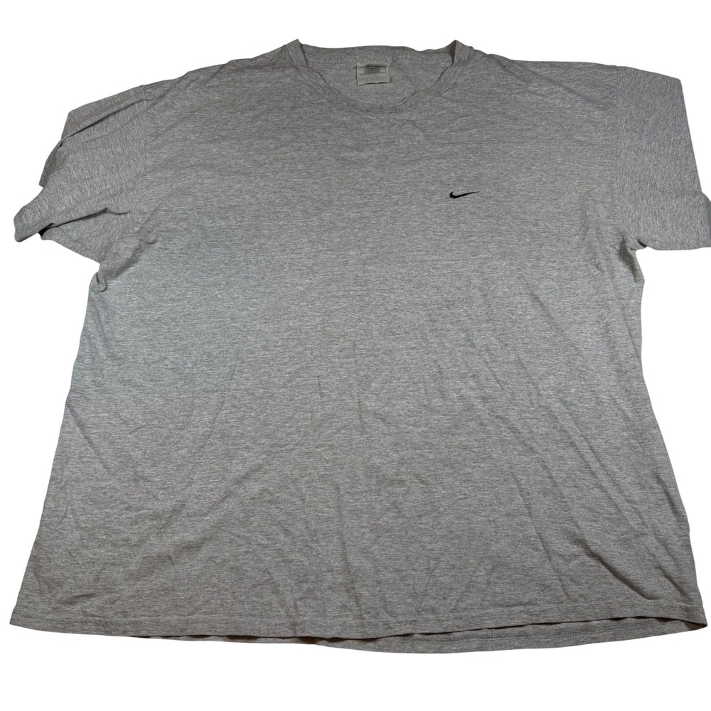 Vintage 90s Nike Small Swoosh T-Shirt Mens XXL Gray Boxy 2XL Streetwear